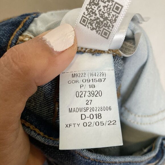 Madewell High Rise Denim Mid Length Jean Shorts Size 27 Raw Hem - Picture 10 of 11